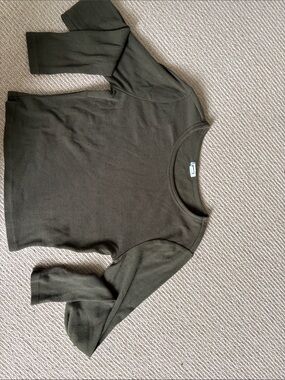 Garage Olive Ribbed Crop Top